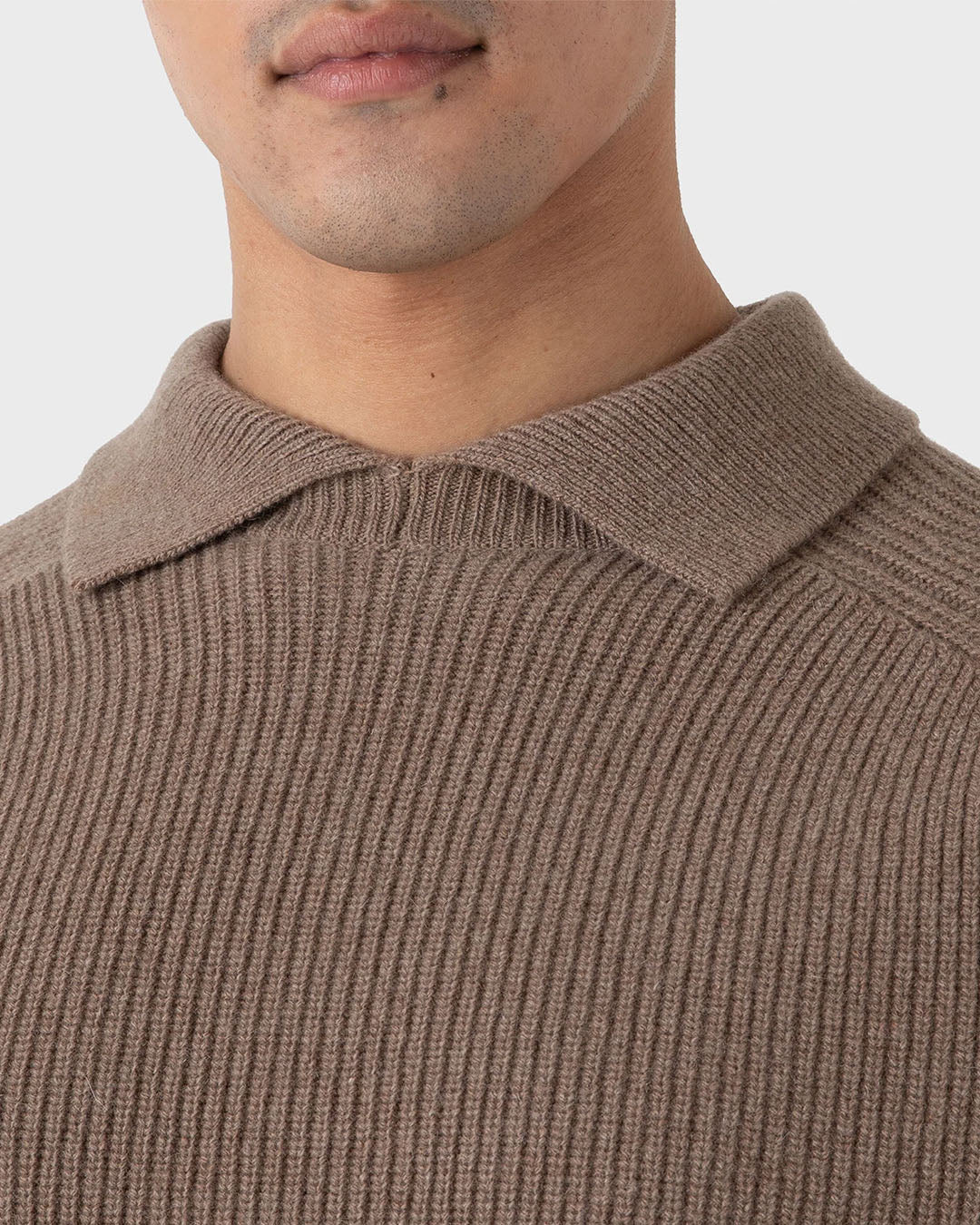 Sunspel Ribbed Polo Neck