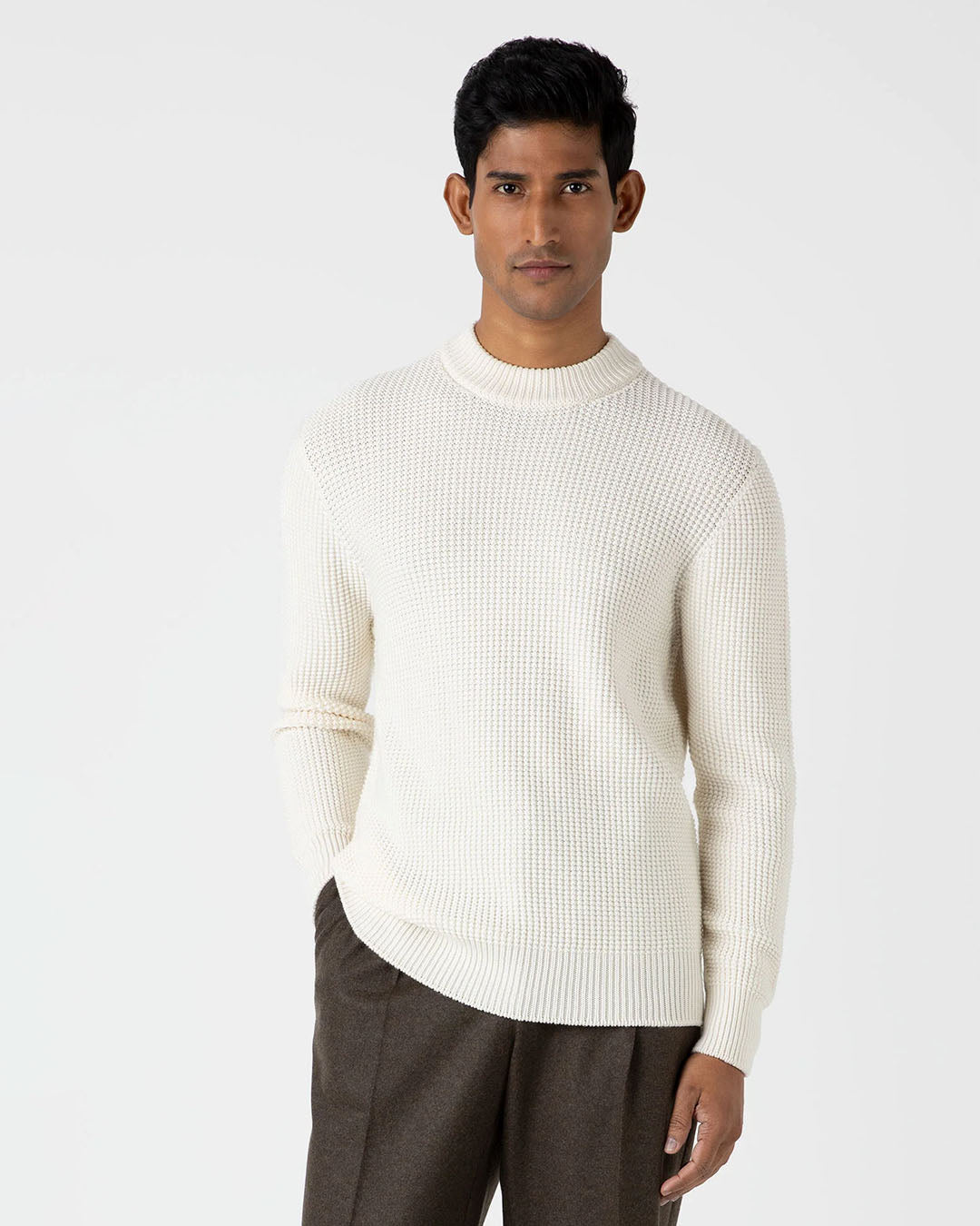 Sunspel Fisherman Mock Neck Jumper