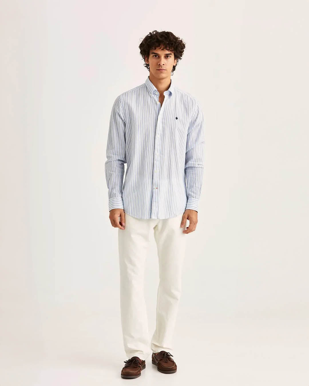 Morris Douglas Linen Stripe Shirt