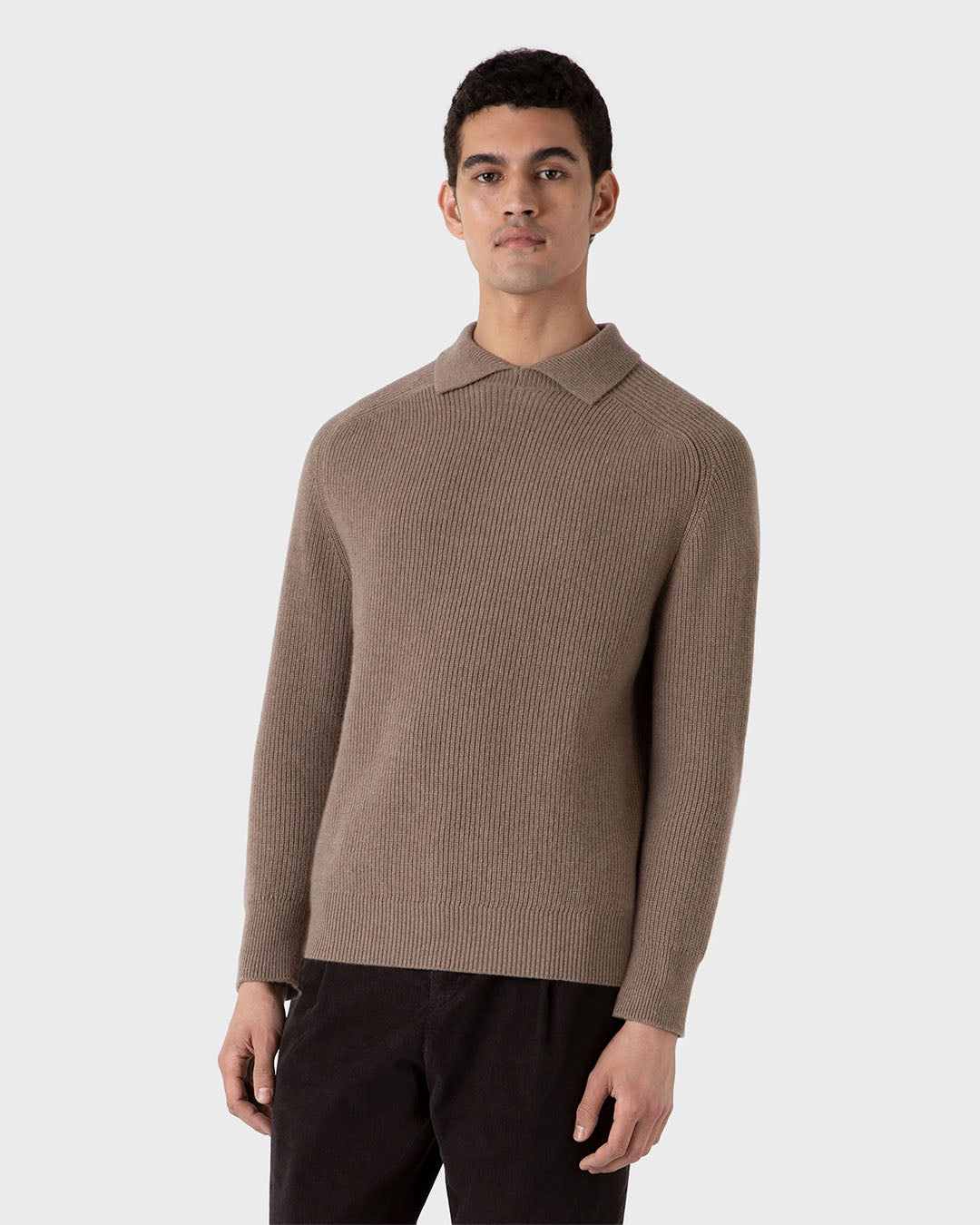 Sunspel Ribbed Polo Neck