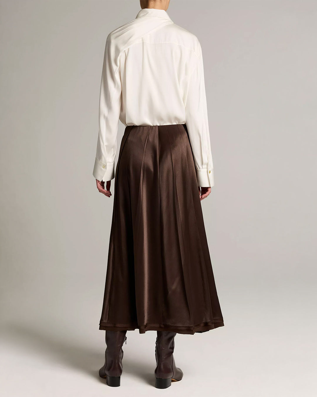 Vince Raw-Edge Satin Skirt