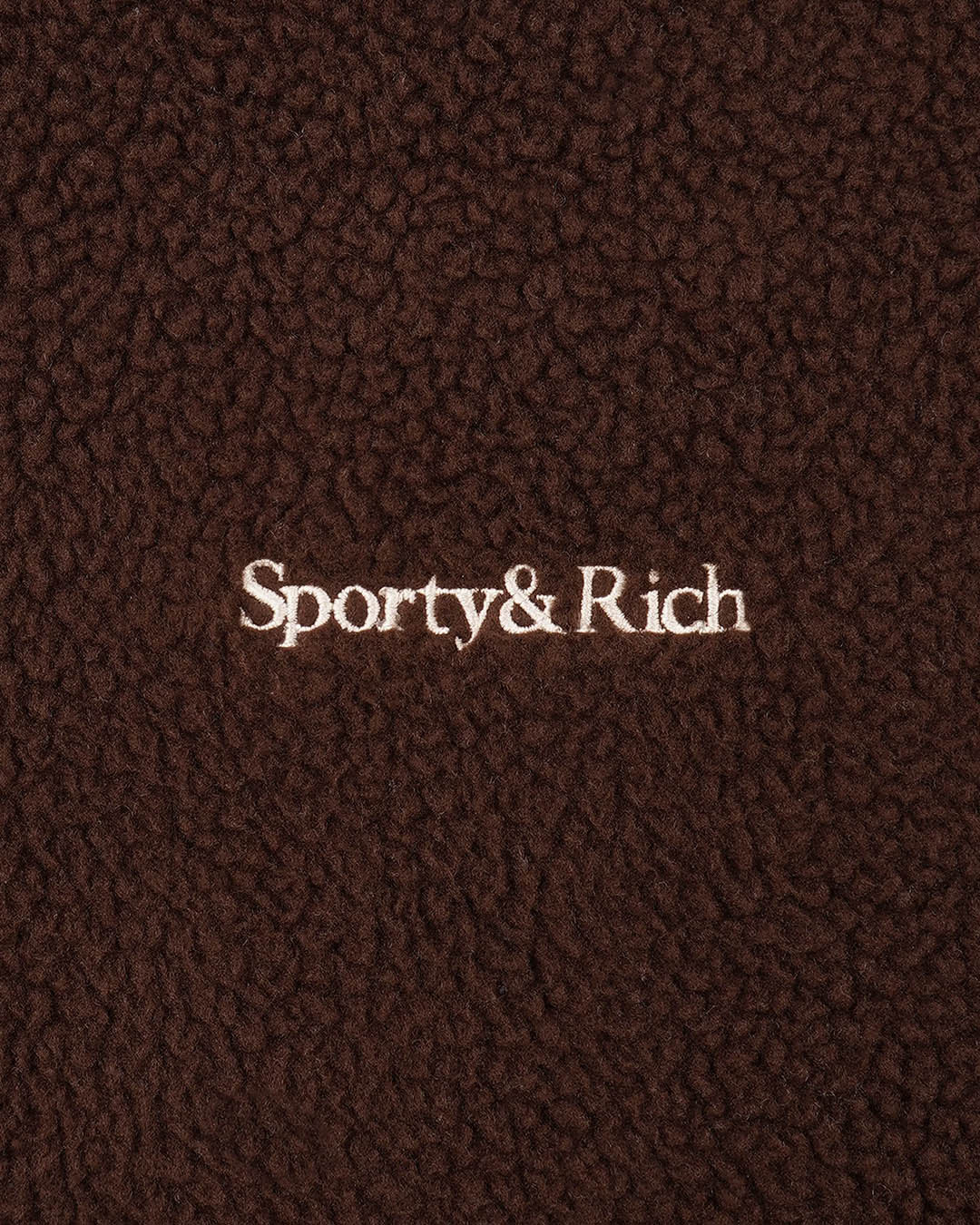 Sporty & Rich Serif Logo Sherpa Quarter Zip