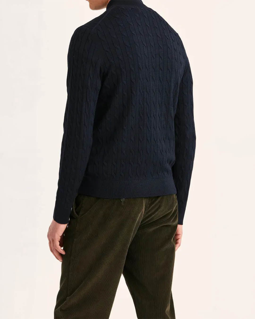 Morris Merino Cable Zip Cardigan
