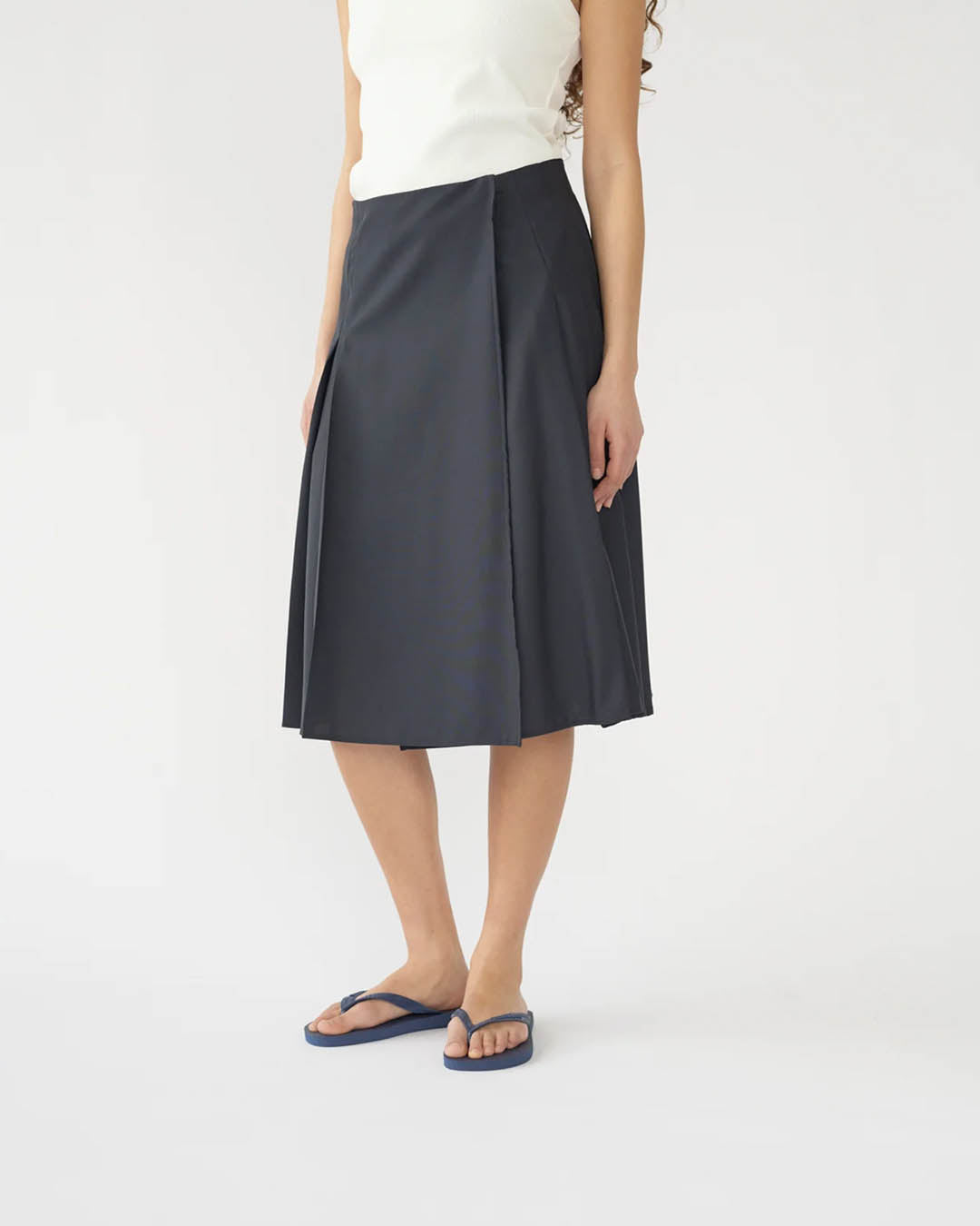 AF Agger Tropical Wool Pleated Skirt
