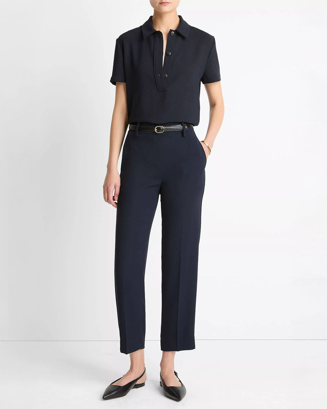Vince Crepe Tapered Pull-On Pant