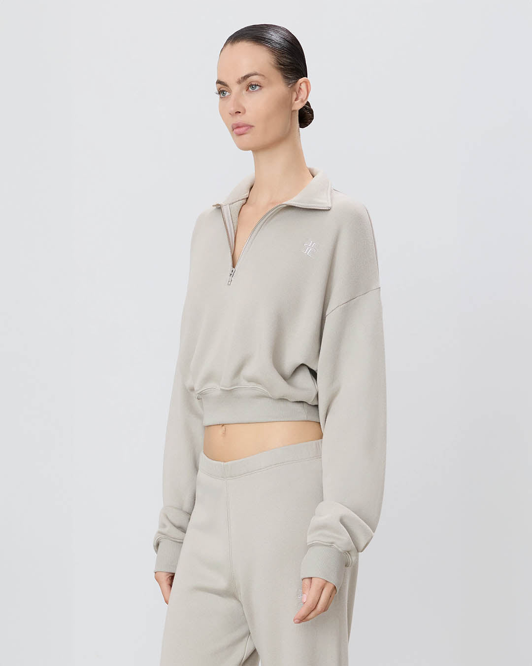 Eterne Cropped Half-Zip Sweatshirt