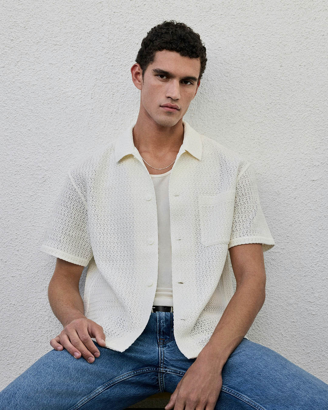 Frame Open Weave S/S Shirt