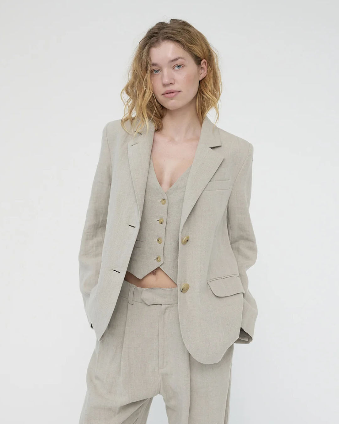 AF Agger Linen Straight Blazer