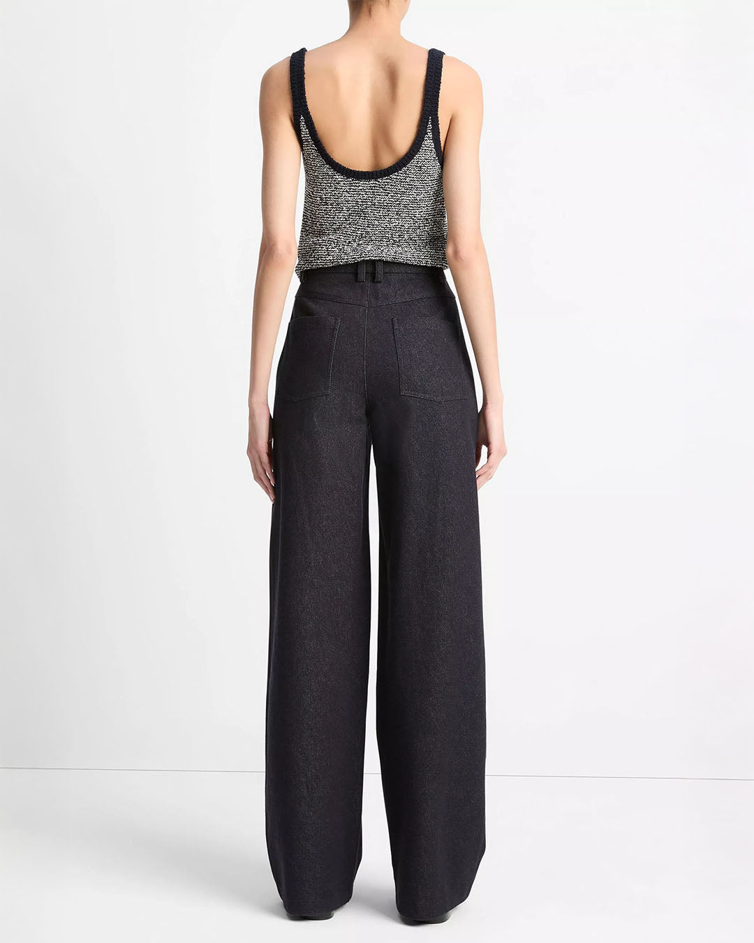 Vince High Waist Cotton Twill Wide Leg