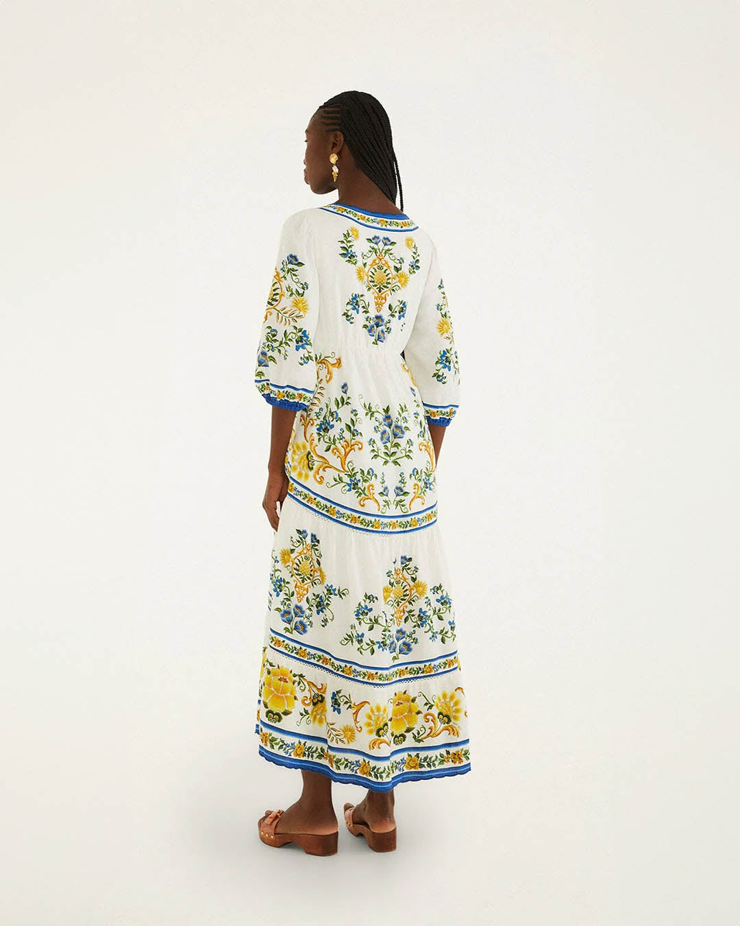 Farm Rio Emily Floral Tapestry Off White Maxi Dress