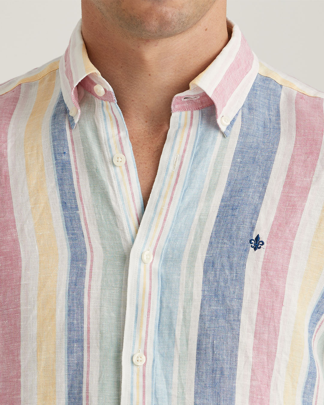 Morris Linen Happy Stripe Shirt