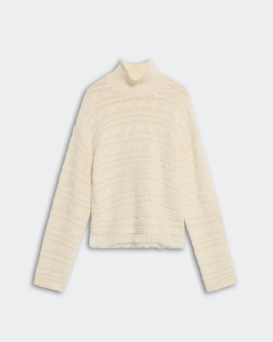 Guest In Residence Cropped Cable Turtleneck