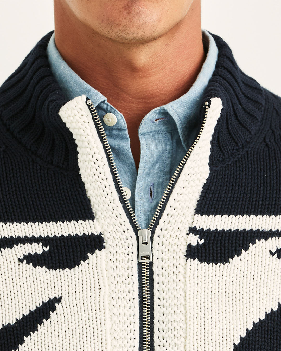 Morris Fishbone Knitted Zip