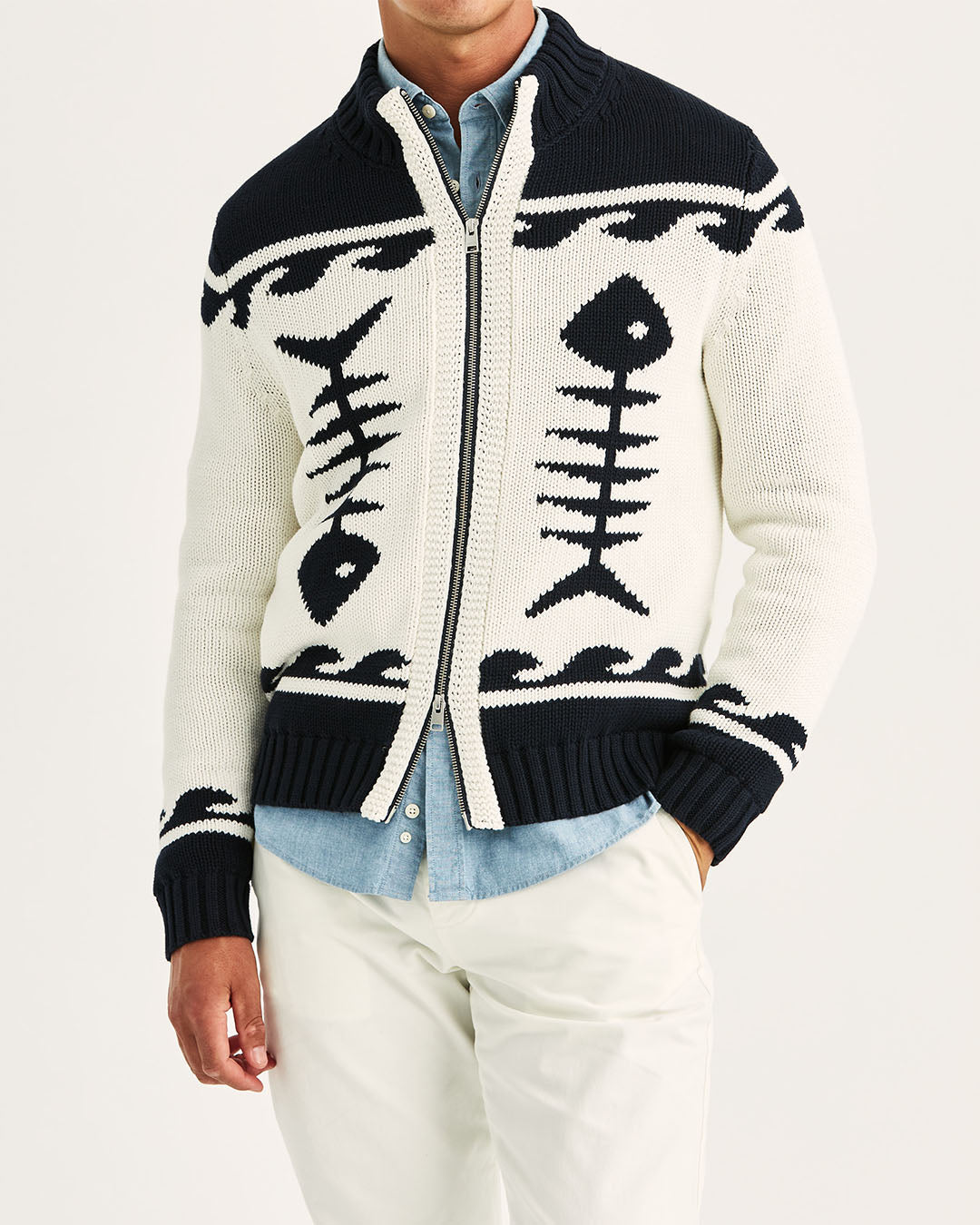 Morris Fishbone Knitted Zip