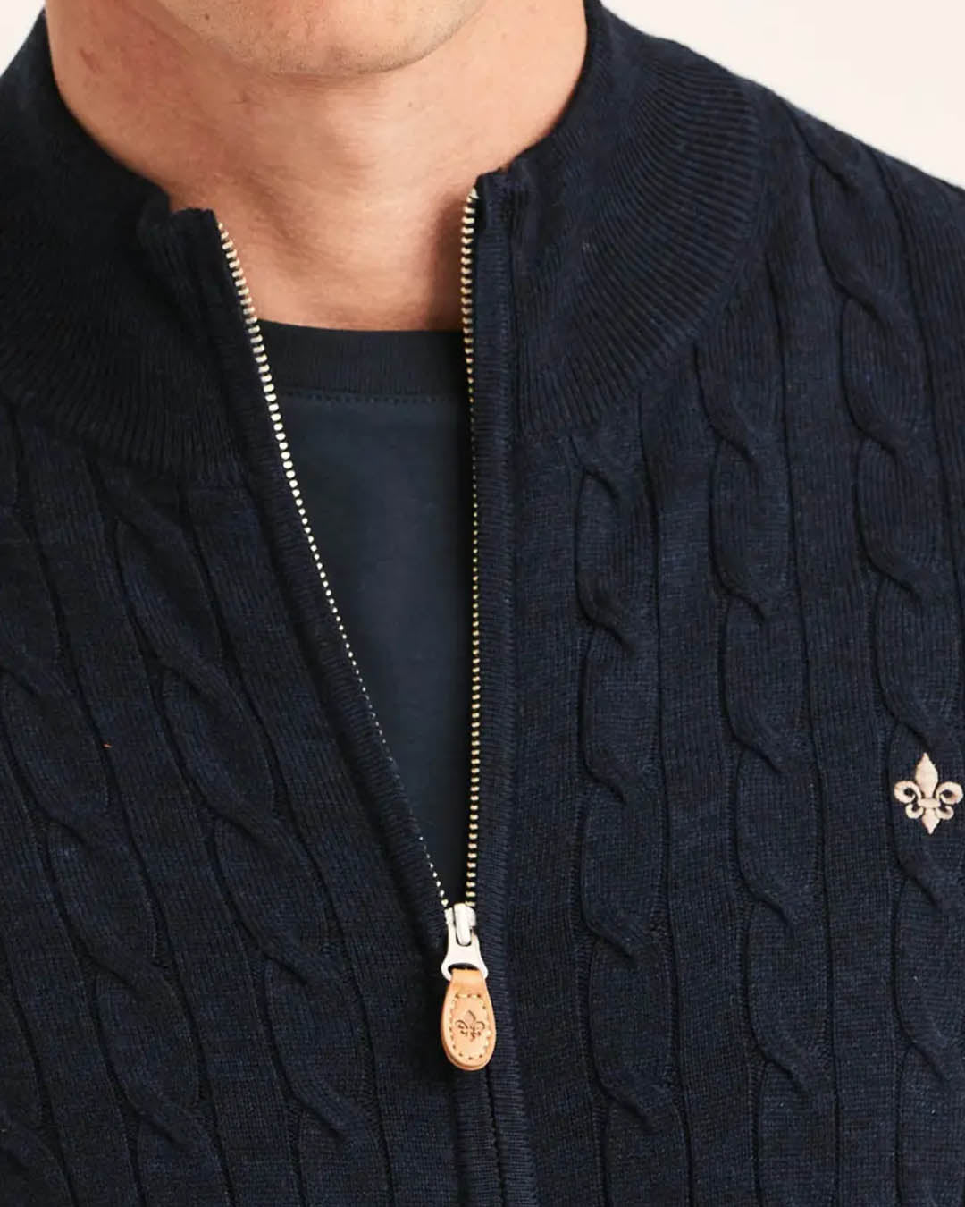 Morris Merino Cable Zip Cardigan