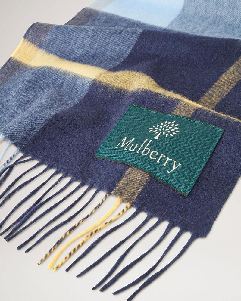 Mulberry Small Check Lambswool Scarf 30x200